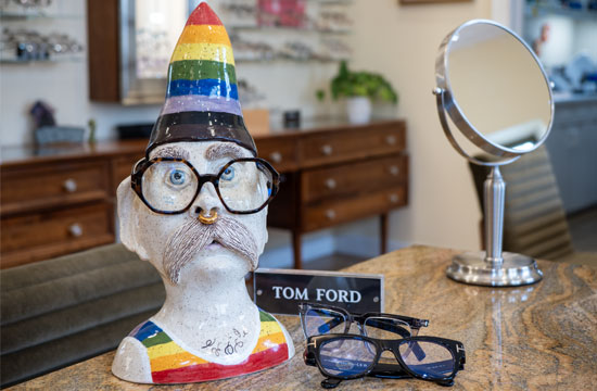LGBTQ Statue wearing designer eyewear